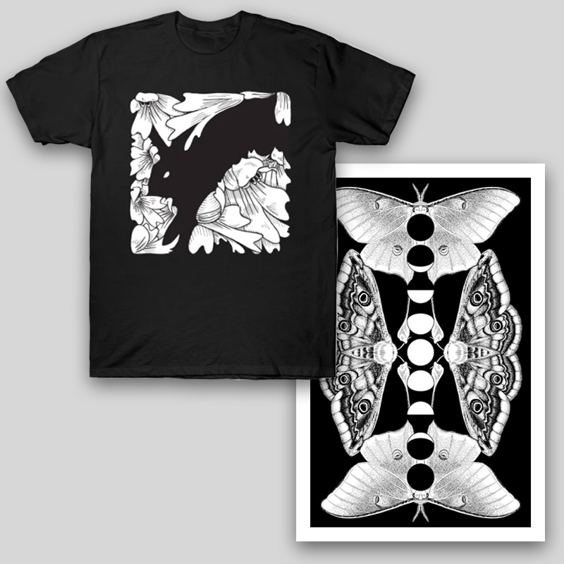 t-shirt, print, phone case with Saine's art on them.